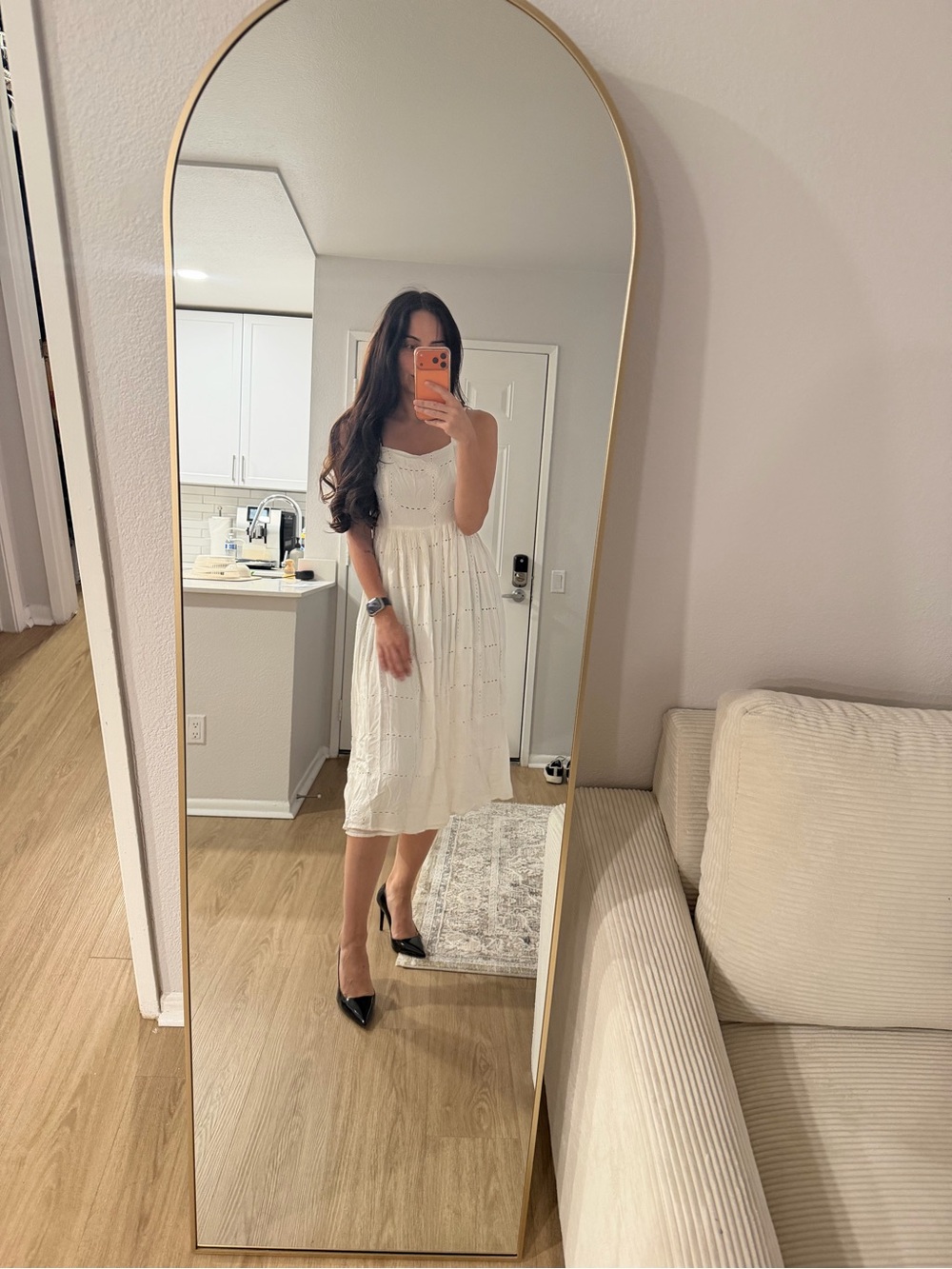 ASOS White Eyelet Midi Dress
